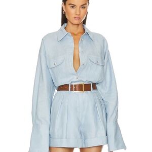 NWOT Helsa Logo Belt (Brown, Small)